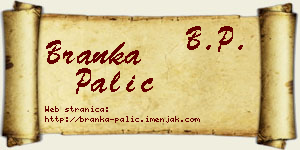 Branka Palić vizit kartica